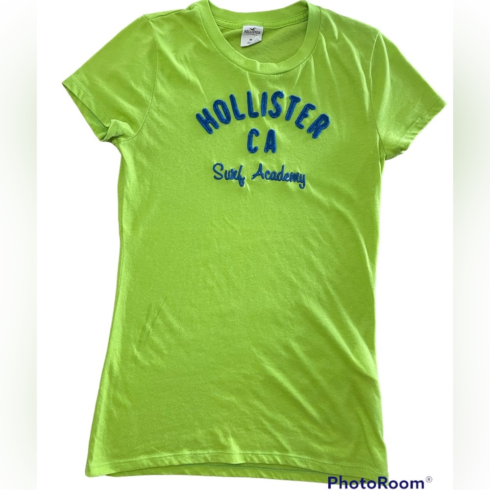 HOLLISTER LADIES MEDIUM LIME GREEN CUTE SUMMER TEE